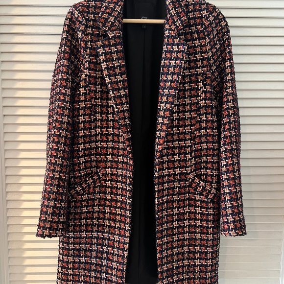 River Island Checkered Coat in Red and Blue - Picture 3 of 8